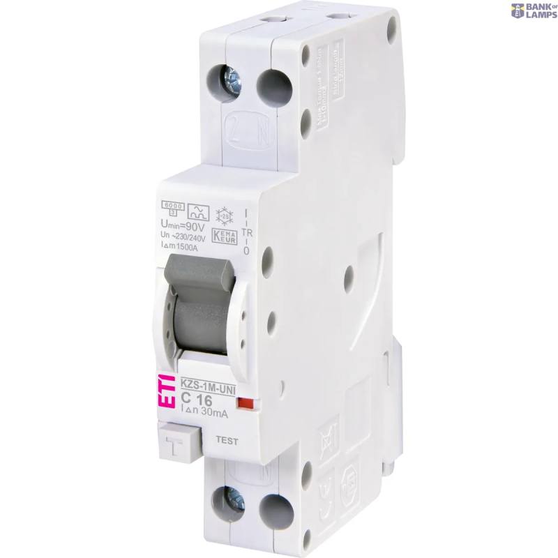ETI 002176034 — RCBO KZS-1M-UNI 1P+N