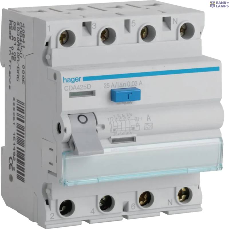 Hager CDA425D — Differential slēdzis 4P