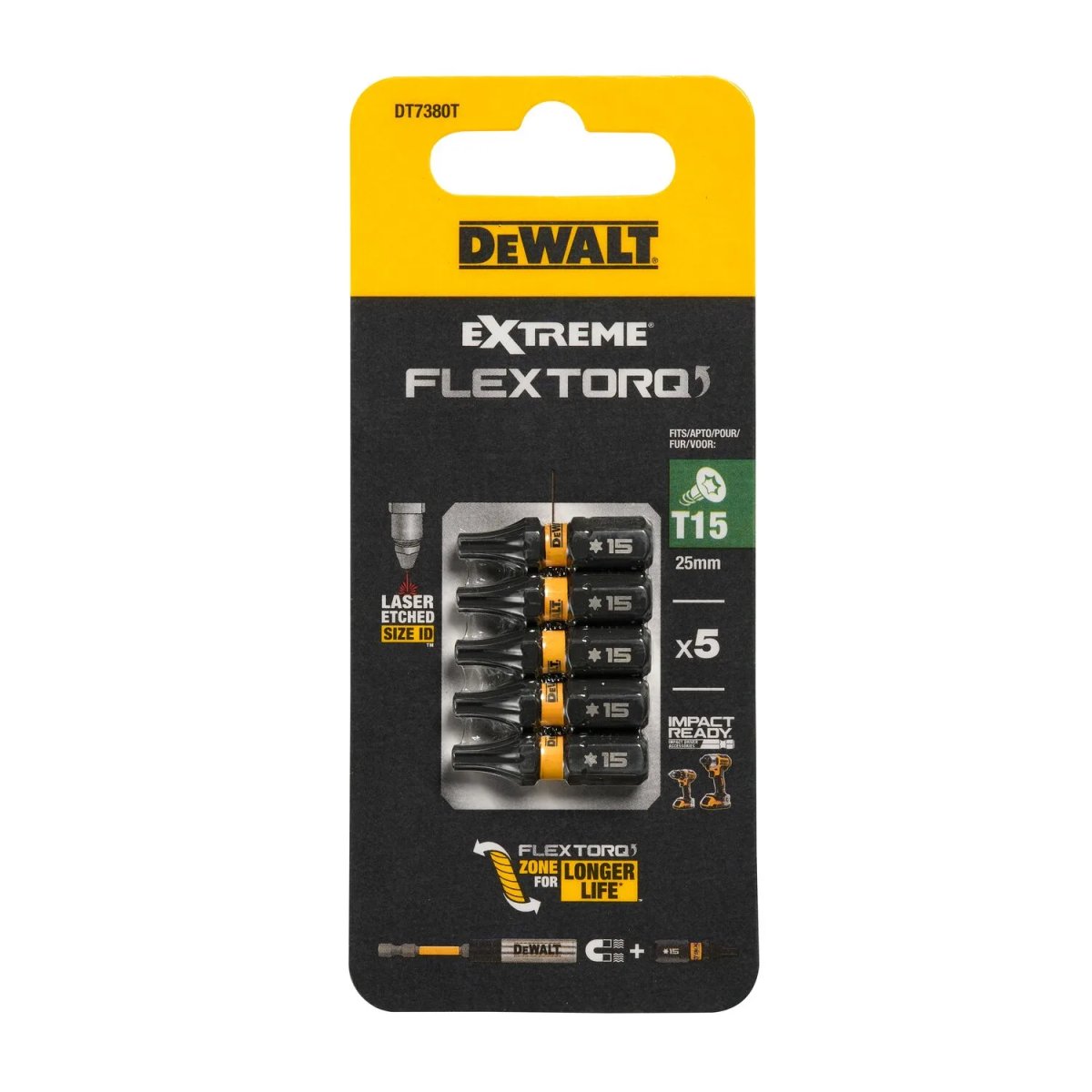 FLEXTORQ skrūvgriežu uzgaļi T15 25 mm