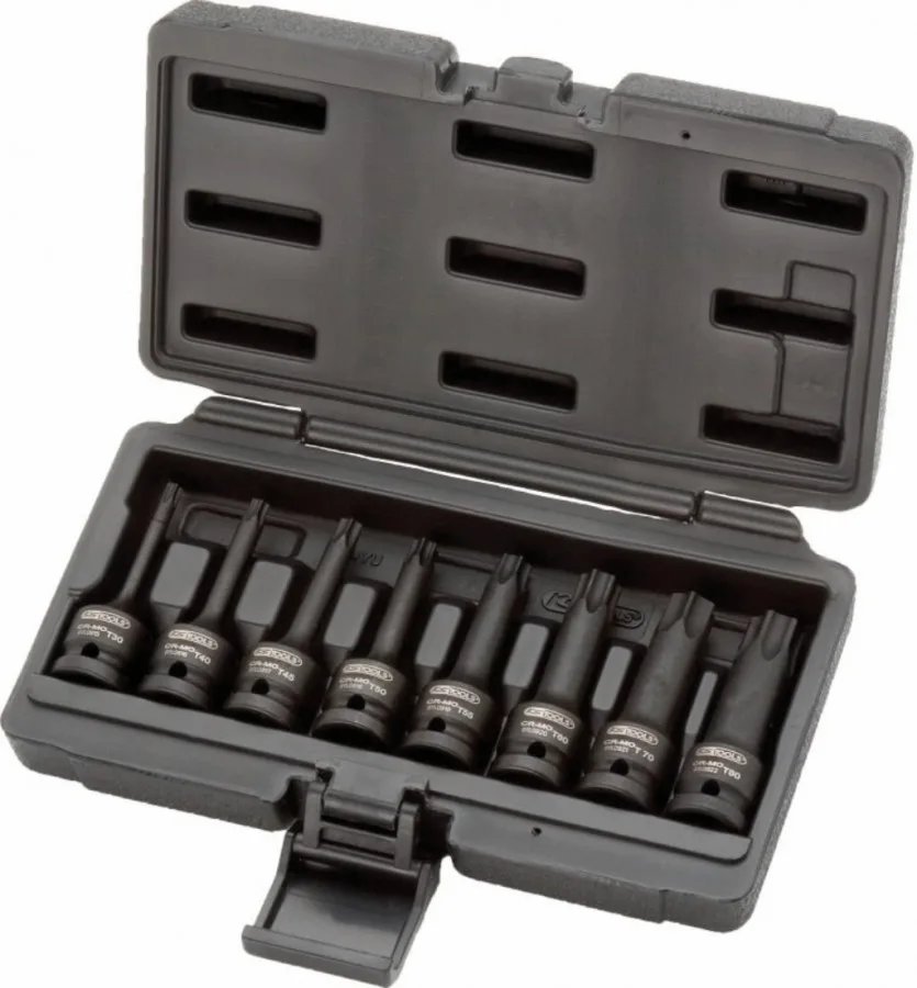 Triecienmuciņu komplekts TORX 1/2´´, T30-T80, 8