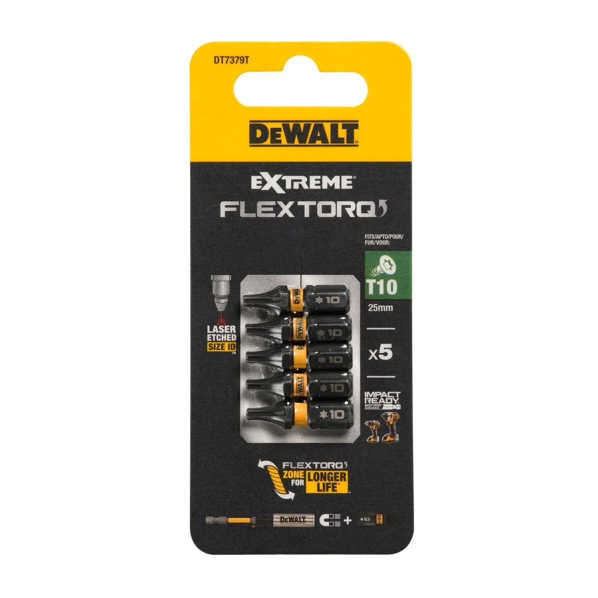FLEXTORQ skrūvgriežu uzgaļi T10 25 mm