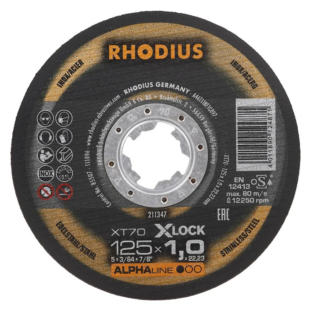RHODIUS Met.pj. diskas XT70 125x1