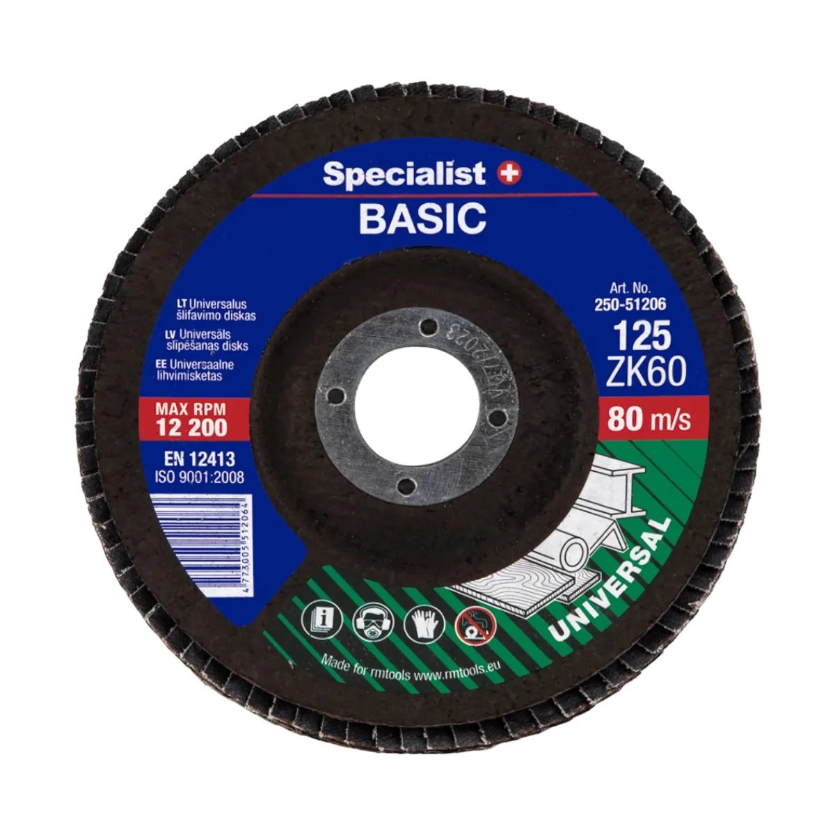 SPECIALIST+ vēdekļveida slīpēšanas disks BASIC ZK60