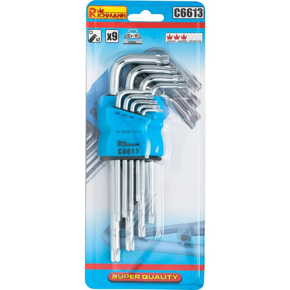 RICHMANN Sešstūrainas atslēgas Torx T10-T50 9gab