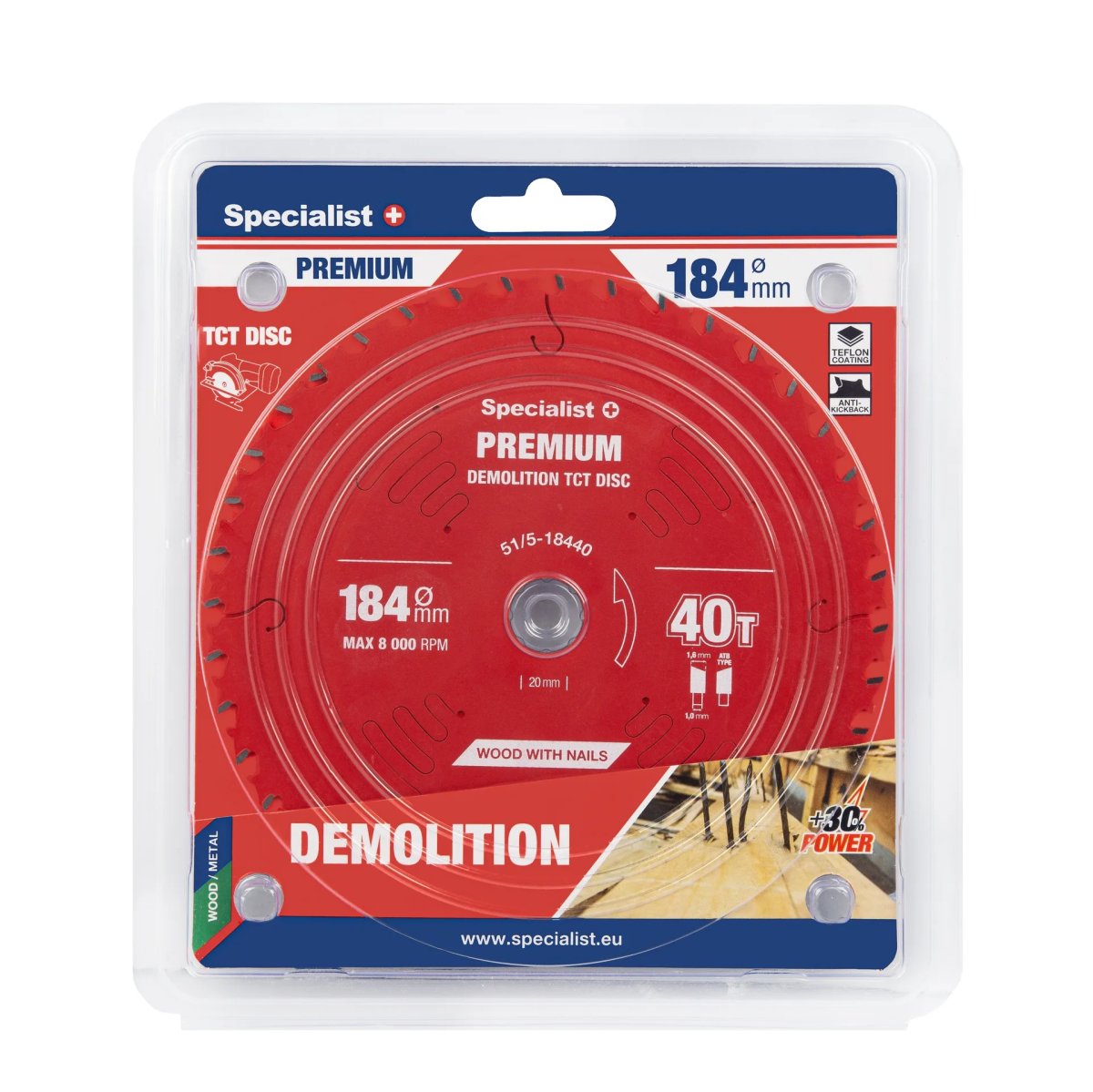 Griešanas disks 184x24Tx20/16mm, Demolition PREMIUM, SPECIALIST+