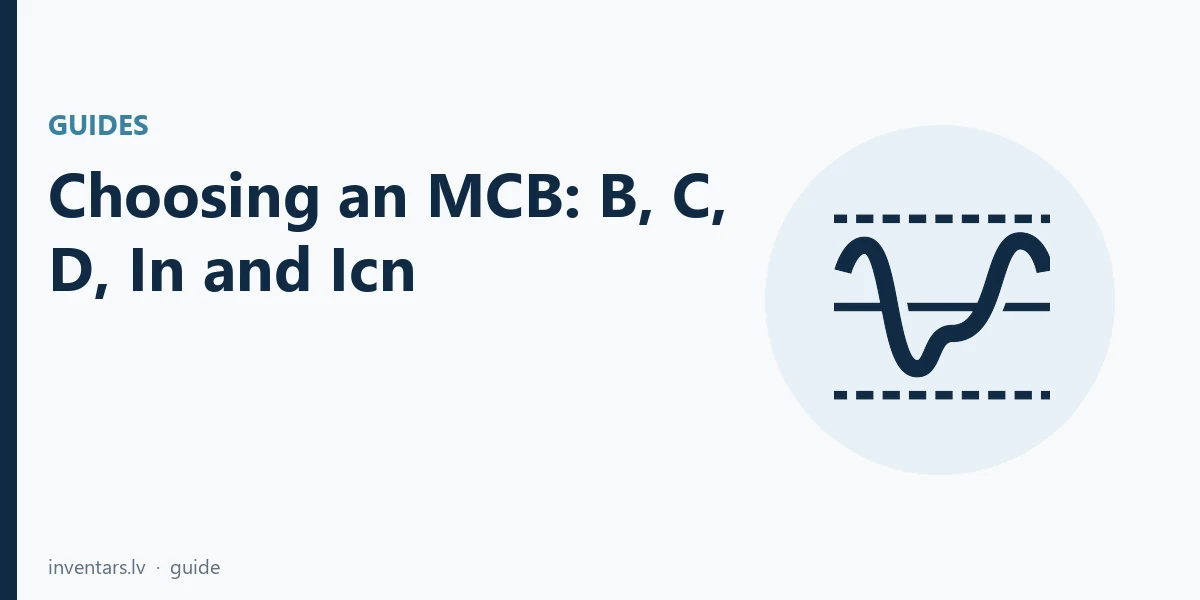 Choosing an MCB: trip curve B, C or D, In and Icn