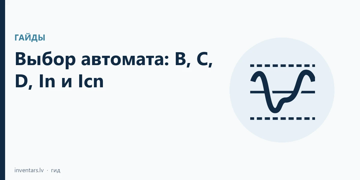 Выбор автоматического выключателя: характеристика B, C или D, In и Icn