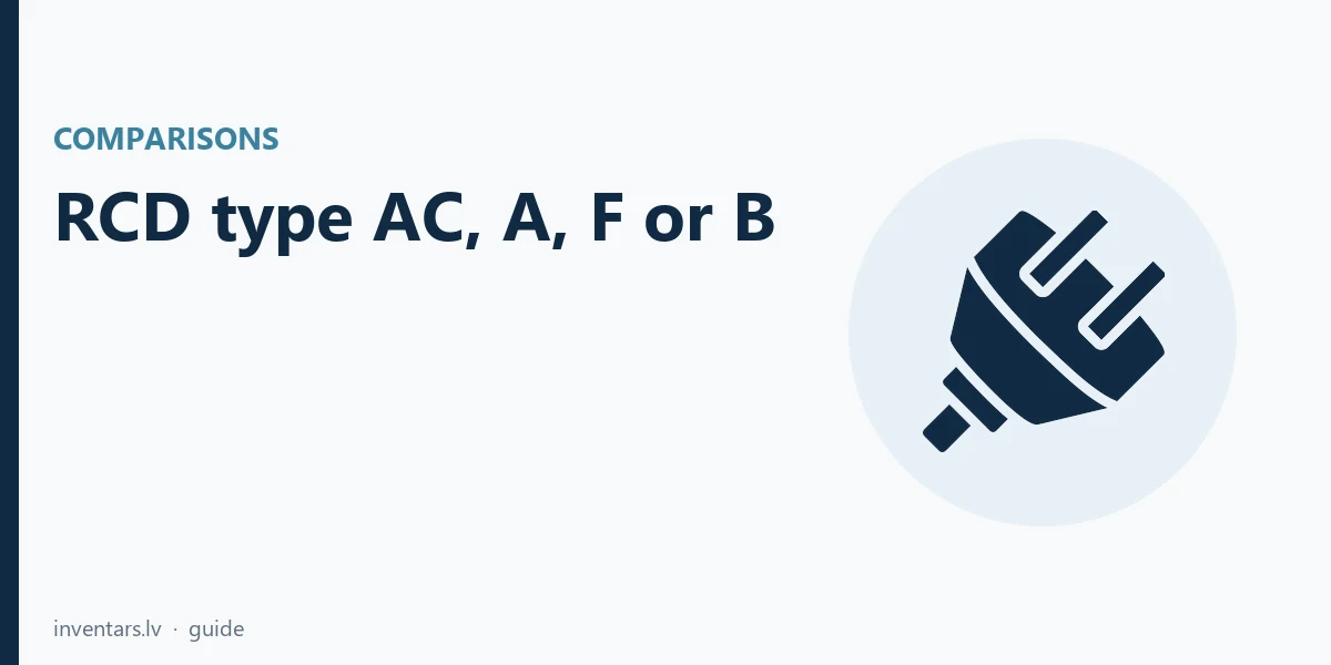 RCD type AC, A, F or B: how to choose by the connected equipment