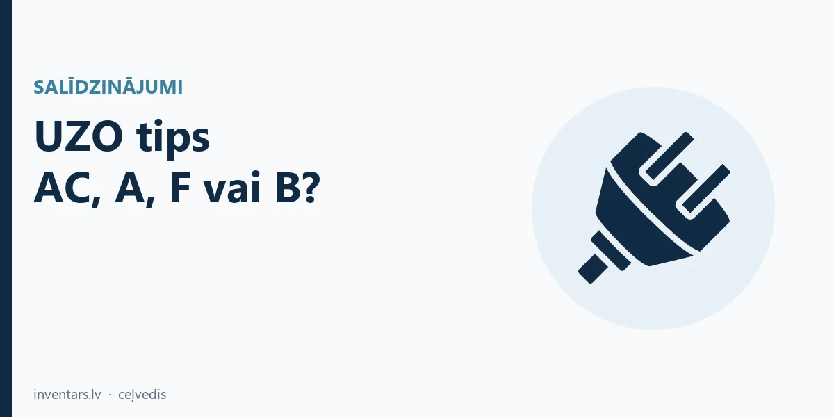 UZO tips AC, A, F vai B: kā izvēlēties pēc pieslēdzamās iekārtas